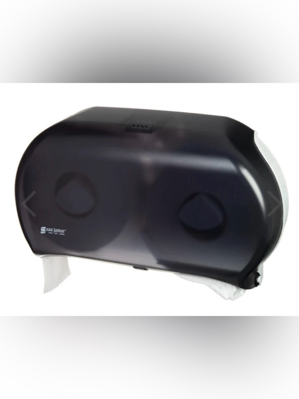 San Jamar Black Twin Roll Toilet Paper Dispenser